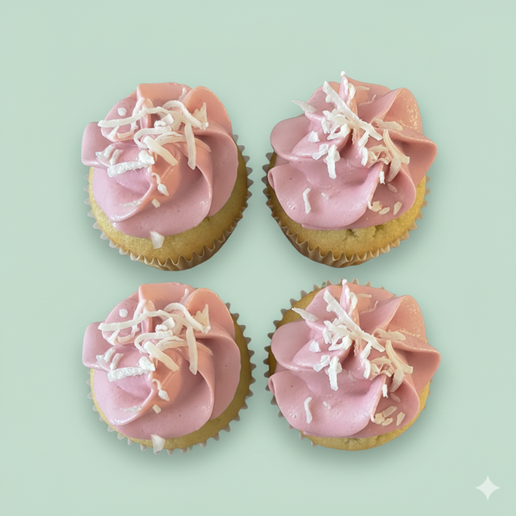 SOLD OUT! Coconut Cupcakes - 4 - Pack Minis